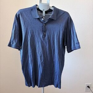 Bobby Jones Collection Mens Blue Houndstooth Cotton Polo‎ Shirt Subaru Italy L
